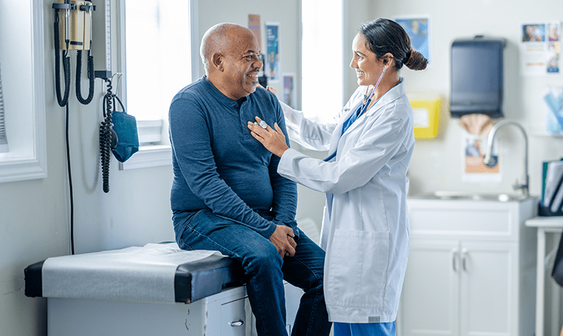 Older man getting health check