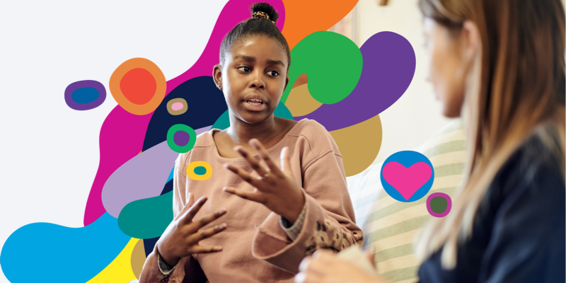 Young woman talking with her hands