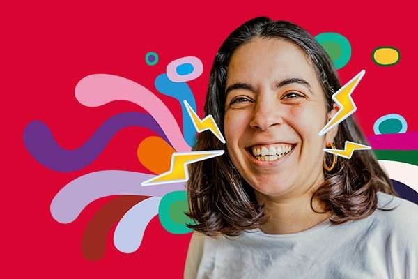 Woman smiling with teeth
