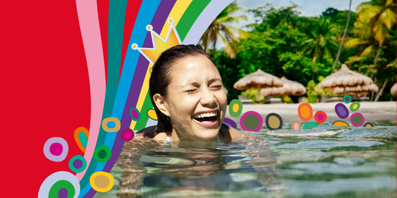 Woman swimming in the ocean on holiday