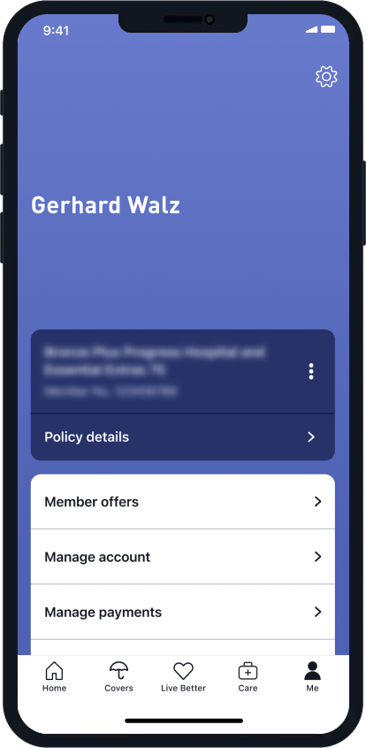Tap Manage payments in My Medibank