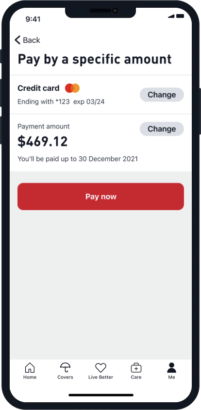 Pay your premium by a specific amount in My Medibank