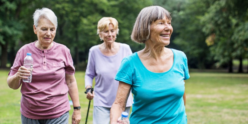 Three women going for a walk Three women going for a walk